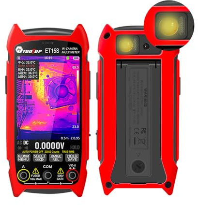 Wärmebildmultimeter mit Makroobjektiv Handmultimeter 3,5 Zoll 320 x 480 Display 25 Hz 50,0 ° (H) × 37,2 ° (V) FOV Wärmebildkamera mit 15 Farbtafelmodi 20000 Count Multimeter PC-Software