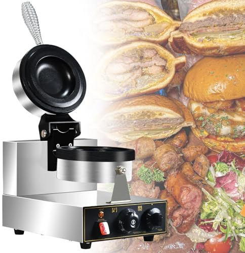 vnmudzeo Machine à Hamburger UFO pour CrèMe GlacéE 1300 W AntiadhéSive, Chauffage Double Face, Machine Commerciale De Fabrication De Krapfen,220V