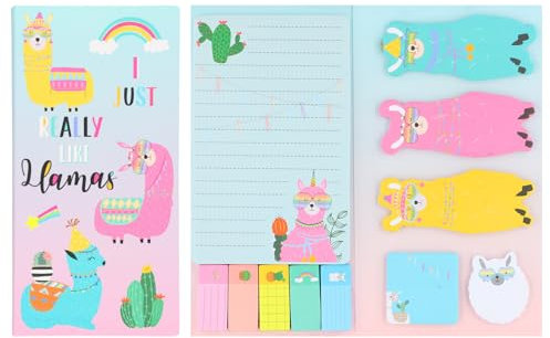 Wisebom 2 Stück 880 Blätter Haftnotizen Set Alpaka-Form Sticky Notes, Klebezettel Page Marker Haftnotizen zum Markieren und Hervorheben von Seiten Geschenk für Lehrer Schüler Kinder