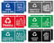 YIKIADA Mixed Pack of 12 Multi Recycling Bin Stickers 200×100 mm Vinyl Removable Waterproof Self Adhesive Decal for Home Office Window Outdoor Indoor