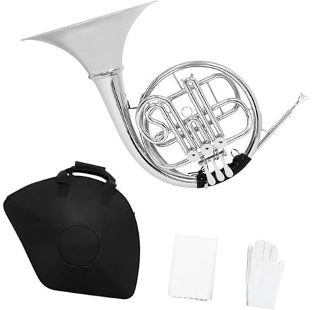 Bb Waldhorn 3 Tasten Versilbertes Waldhorn Bb Geteiltes Zweireihiges Messing Musikinstrument Mit Kofferteil