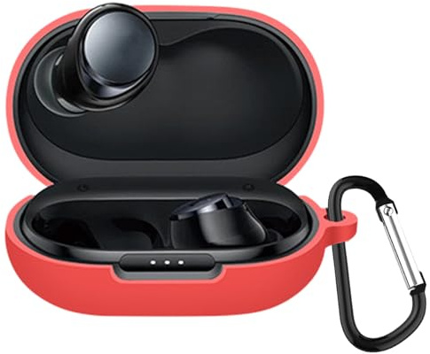 KANOYO Silikon Hülle für Soundcore by Anker Space A40 Hülle Kopfhörer Case und Schutzhülle Kompatibel Soundcore Space A40 Silikon Cover,Stoßfeste Schutzhülle,Kratzfest - Rot