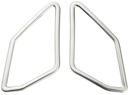 DQRG Car Interior 2 Pezzi Auto Finestrino Anteriore Audio Pilastro Altoparlante Cerchio Copertura Trim Adesivi per VW per T-ROC 2018-2023 Accessori Auto Pulsante Adesivo(Acciaio Inossidabile)