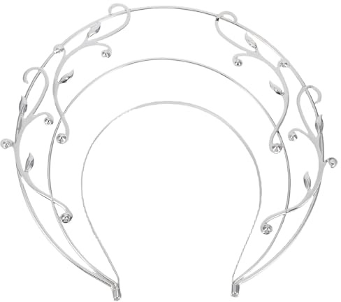 MAGICLULU Göttinnenkrone-Stirnband/Tiara – Dreilagiger Vintage-Haarschmuck mit Blättern – Traditioneller chinesischer Trachtenschmuck