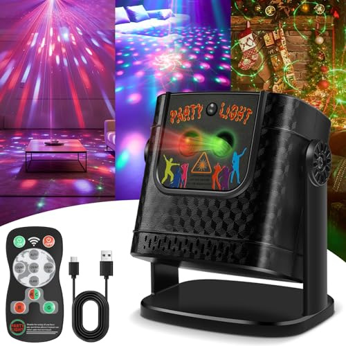 Disco Lights, Toyvile Disco Ball Light Disco Lights for Parties, 120-in-1 Mini Dj Party Lights, Remote Control & Sound Activation, Stage Lights for Home Parties Birthday KTV Bar Christmas