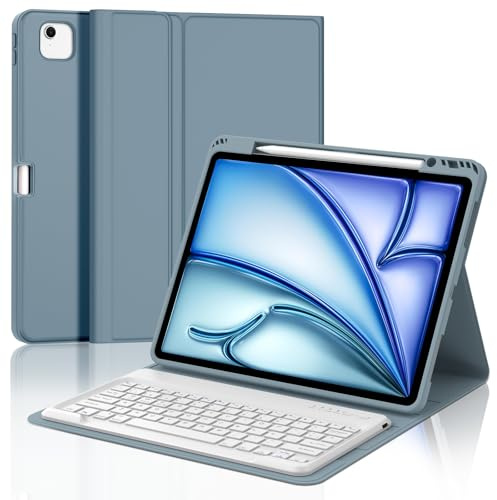 FOGARI Teclado para iPad Air 13 M4/M3/M2 2026/2025/2024 | Funda con Español Ñ Teclado, Bluetooth Magnético Desmontable para iPad Air 13 M2/M3/M4 2025/2026, Azul