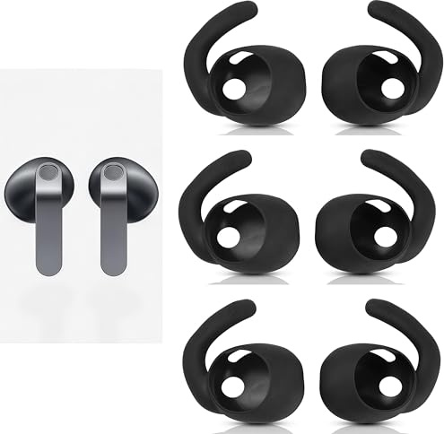 3Pairs Ear Tips Hooks for Galaxy Buds 4 Eartips Earbud(2026) | Silicone Replacement Eartips Hooks Compatible with Samsung Galaxy Buds 4 SM-R540N-Black