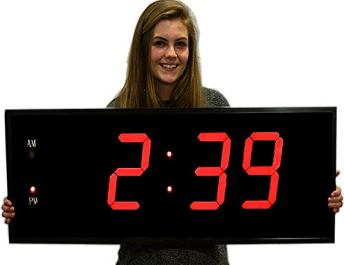 Large Digital LED Clock – Giant 8 Numeral Red LED Wall Clock with Remote Control