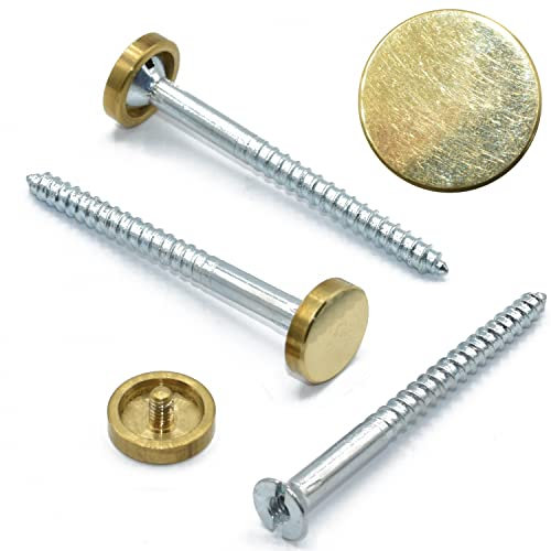 12 x massivem Messing Spiegel Scheiben mit 2,5 cm Schrauben, Befestigungen Badezimmer Spiegel