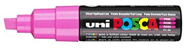 Posca Uni PC-8K - Pennarelli a punta a scalpello, confezione da 6, colore: Rosa