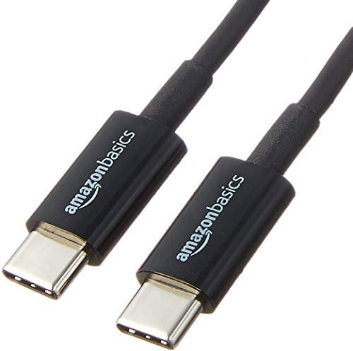 Amazon Basics Cable de Carga rápida USB-C a USB-C 2.0, Velocidad de 480 Mbps, Certificado USB-IF, para Apple iPhone 16/15, iPad, Samsung Galaxy, tabletas, Ordenadores portátiles, 0.9 m (3 pies),Negro