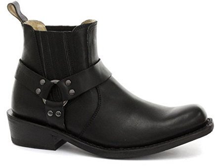 Grinders Renegade Lo Unisex Stivali di Pelle Nera da Cowboy Motociclisti Occidentali Stivali Alti 42