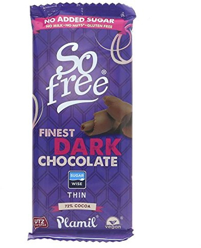 So Free - was Plamil | No Added Sugar 72% Dark Choc | 12 x 80g