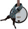 MUSIC FIRST Original Design, 2 inch width (5cm), Cotton & Genuine Leather Delux Banjo Strap, With 2 pieces of MUSIC FIRST Leather Strap Locker. (Blue Country Style)