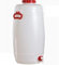 Bidon en polyéthylène alimentaire 50 litres pour liquides et boissons. Dimensions : diamètre 33 cm, hauteur 69 cm et poids 2,2 kg.