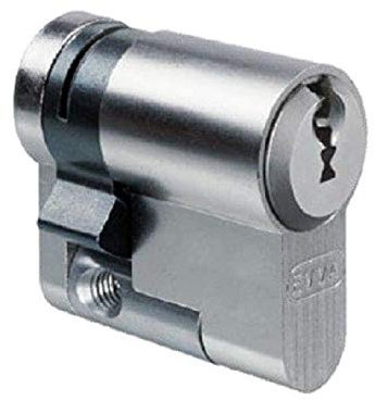 EVVA EPS Halbzylinder mit 3 Schlüssel + Sicherungskarte, einzelschließend oder gleichschließend, Schließanlage, Zylinderschloss als Halbzylinder, Länge A:52 mm
