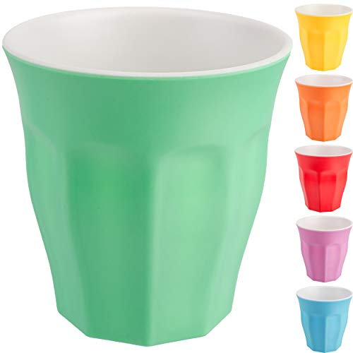 6 Stück Trinkbecher - Farbwahl - Zahnputzbecher/Malbecher - bunt - Melamin - Kunststoff Becher - 300 ml - mehrweg - BPA frei - Trinkglas Kunststoffbecher ..