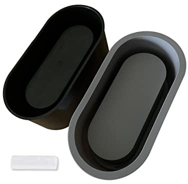 Osilifen Molde ovalado de silicona más grande, forma ovalada de 7 x 3.3 pulgadas (largo x alto), modelo de silicona para macetas de hormigón, modelo de hormigón de plantas suculentas, molde de maceta