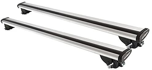 Dachträger Farad BM + Aerodynamic Grey aus Aluminium, Dachgepäckträger, Dachbox Halterung, Relingträger für VW Golf Sportvan ab 2014 mit hoher Dachreling, offener Reling