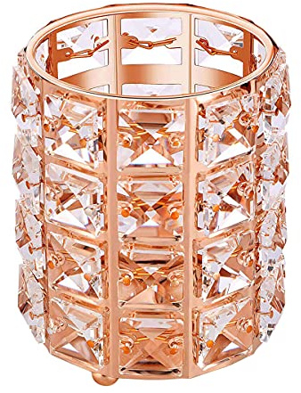 Tiardey Cristal Porte-Pinceau De Maquillage Organisateur Peigne ? Sourcils Brosses Stylo Crayon Tasse Conteneur Organisateur De Stockage Cosmétique (Or Rose)