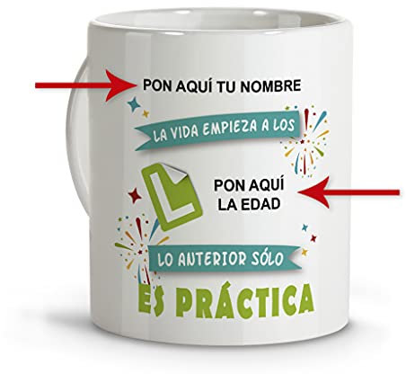 LolaPix Tazas personalizadas. Tazas desayuno originales. Varios diseños. CUMPLEAÑOS PRÁCTICA