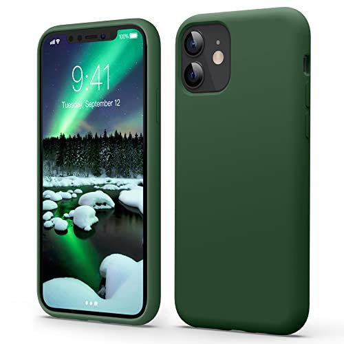 Flyzoo Flüssige Silikon Case Kompatibel mit iPhone 11 Hülle (6,1), Kratzfest & Anti-fingerabdruck Handyhülle mit Rundumschutz: 4-Schicht Schutzhülle, Erhöhter Rand für Bildschirm & Kamera, Klee Grün