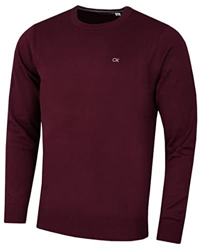 Calvin Klein Mens Crew Neck Sweater - French Burgundy - XXXXL