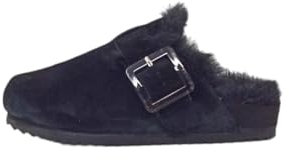 Colors Of California Suede Furry Bio closed toe Für Damen, Bla Black, 39 EU