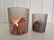 Arinosa Windlicht Häuschen Winter Glas 2er Set Ø 7-9 H 8-10 cm