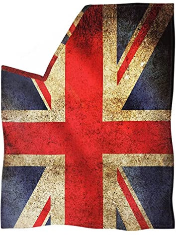 POLERO Decke mit britischer Flagge, für Bett, Sofa, Überwurf, Decken, Union Jack, UK-Flagge, Decke, Überwurf für Schlafzimmer, Größe XS