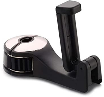 Headrest Bracket Car Hook, Car Headrest Hooks with Locking Design, 360° Rotation 2 in 1 Car Seat Hidden Hooks, Universal Vehicle Organizer Hooks, Auto Hooks, Car Storage Organiser Bag Hooks (Silver)