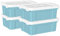 Cetomo 20L*4 Storage Boxes, Carry Plastic Storage Box with Lids, Organizing Container with Handle and Secure Latching Buckles, Stackable, Nestable, Tote Bin for Home Office Clothes, 20L-4Pack, Blue