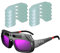 JUJNE Lunettes de soudage -obscurcissantes anti-rayures pour découpe plasma avec 10 verres