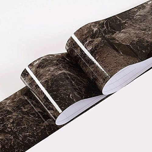 VisitRyl Tapetenbordüre selbstklebend Kaffee Netto 15cm x 500cm zum Aufkleben für Wohnzimmer Küche Badezimmer Abnehmbare Wasserdicht Bodenleiste PVC Dekorative Bordüre