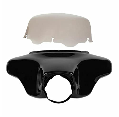 pclele Motorrad Windschutzscheibe Motorrad ABS Batwing Innere Äußere Verkleidung Für Harley Für FL Für Touring 1996-2013 Verkleidung Deflektor (Color : Smoke Set)