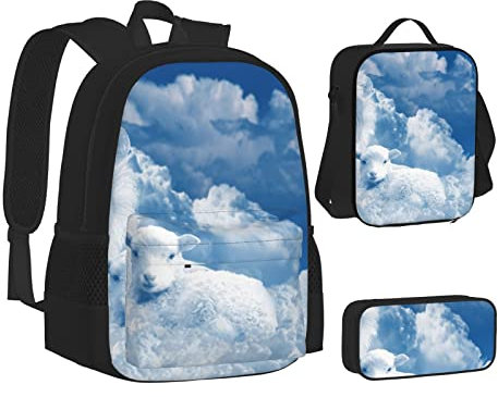 BAAROO Blessed to Be Called Nana Sonnenblume Schulrucksack 3pcs Rucksack Set Leichte Büchertaschen Schultasche Sets mit Mittagessen Ba, farbe, 5.0cm*10.5cm*20.5cm, federmäppchen