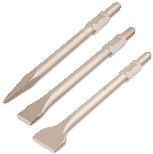 SDS HEX Meißel Set 3 tlg Spitzmeißel 35 mm Flachmeißel 75 mm Breitmeißel L 400mm