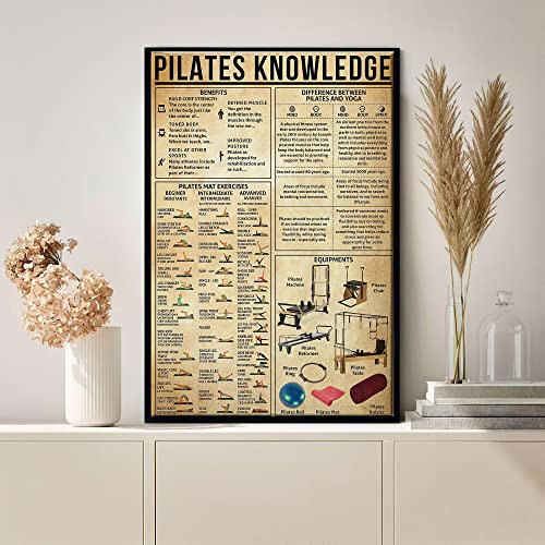 Panneau humoristique rétro en métal pour Pilates - Décoration de chambre - Pour les amateurs de pilates, les amateurs de pilates, cadeau de pratique de pilates, décoration d'intérieur rustique - 20,3