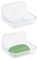 Lot de 2 porte-savon muraux, porte-savon, montage mural, sans perçage, porte-savon, auto-vidage (couleur transparente)