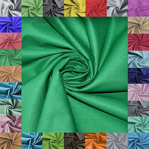 Stoff Virginia Tex, Meterware, Baumwollstoff 100%, große Breite 240 cm, Baumwollstoff 100% Oeko -Tex Standard 100 Unifarben zum Nähen (Dunkelgrün 86, 100 cm)