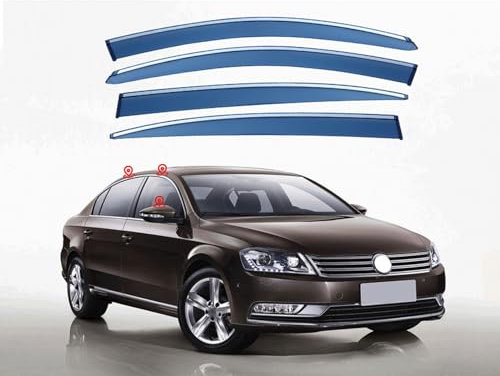WXJFFF 4 Stück Auto Windabweiser für VW Passat MK7-B7 2011 2012 2013 2014 2015, Vorn Hinten Autofenster Windabweiser Regenschutz Sonnenschutz Zubehör