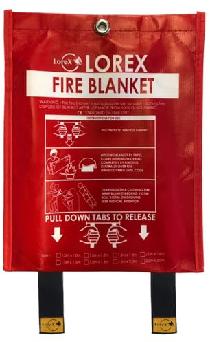 Lorex Premium 100cm x 150cm Feuerlöschdecke LR-FB1015CP: Großflächiger Schutz in Notsituationen