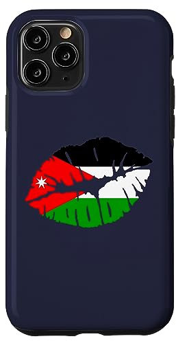 Hülle für iPhone 11 Pro Jordanische Flagge, Lippenkuss, Küssender Mund, Geschenk für Jordanier