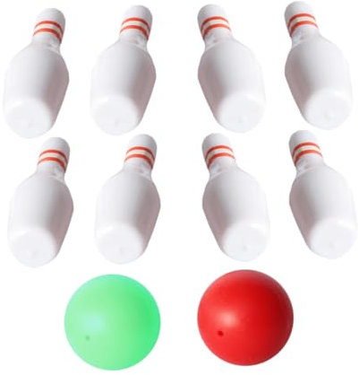 KONTONTY Miniatur-Bowling-Set Für Puppenhäuser Bowling-pin-Kugel-Set Mini-Bowling-Set Puppenhaus-zubehör Sportmodell Dekoration Kompakt Leicht Robust