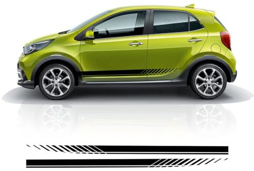 QqzzzH für KIA Picanto Morning Karosserie Aufkleber Aufkleber,Körper Dekoration Auto Externe Tuning Zubehör,A/Gloss Black
