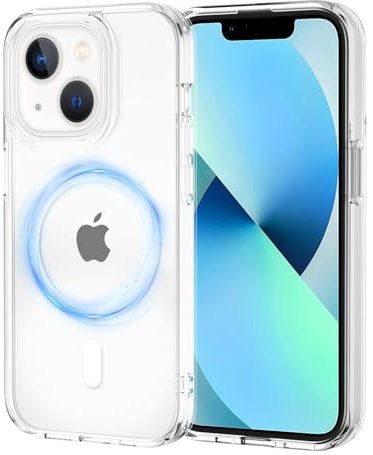 XTCASE für iPhone 13 Mini Hülle Magnetisch kompatibel mit Magsafe, Transparent Handyhülle für iPhone 13 Mini (5.4) Durchsichtige PC Rückseite + TPU Bumper - Crystal Clear