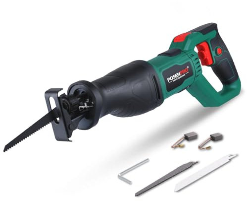 POSENPRO Säbelsäge 710 Watt, 0–2800 U/min 20 mm Säbelhub, Schwenkgriff (links und rechts 90º), Werkzeugloser Sägeblattwechsel, Elektro Säbelsäge für Holz- und Metallschneiden