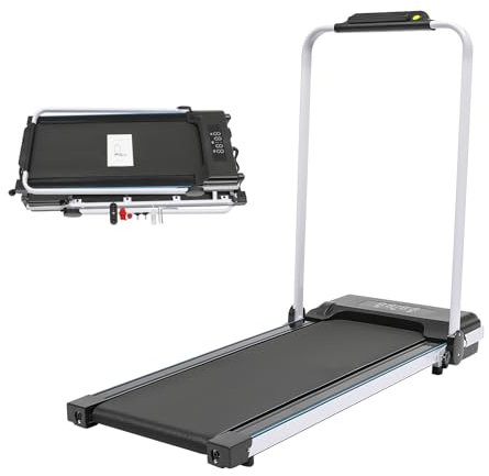 Laufband für Zuhause, Laufbänder Klappbar bis 10KM/H 2hp Walking Pad Klappbar mit Fernbedienung und LED Anzeige Klappwinkel 0-90 Grad