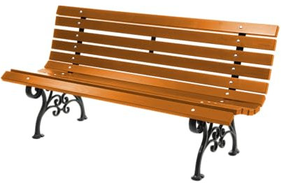 Baster Gartenbank Parkbank Holtz Gusseisen Garten Outdoor Bank 0112 Bank für Terrassen Balkonbank, Holzbank, Gartenmöbel Bänke 150x74x40 cm (Teak)