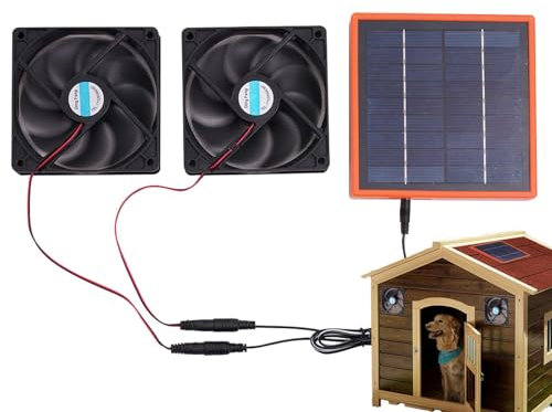 Ventilatore solare con batteria, ventilatore di scarico solare - Ventilatore di scarico 2X 30 W ad energia solare - Ventilatore solare da tetto, ventilazione da capannone con cavo/off per serra est